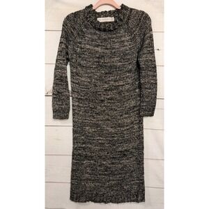 ZARAKNIT Womens Charcoal Black Speckled Knit Long Sleeve Sweater Dress M